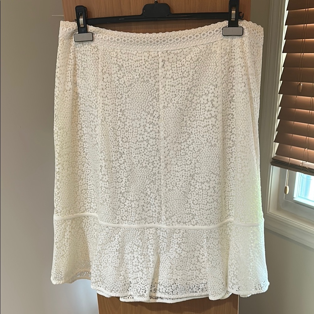 Michael Kors Cream Midi A-Line Skirt
